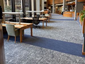 Carpet1 Close view of new carpet on main level of library