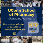 collage of photos highlighting the UConn School of Pharmacy Centenial exhibit